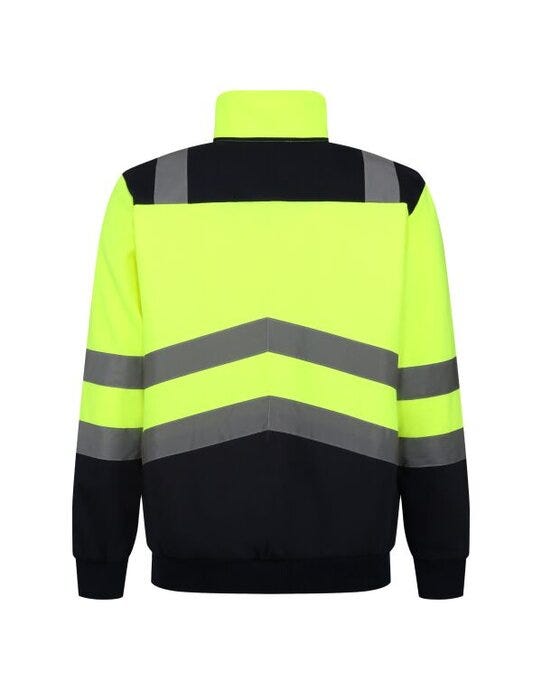 Regatta High Visibility Regatta Hi Vis Pro 1/4 Zip Sweat Top - Hi-Vis Yellow/Navy