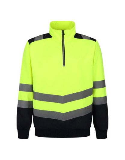 Regatta High Visibility Regatta Hi Vis Pro 1/4 Zip Sweat Top - Hi-Vis Yellow/Navy
