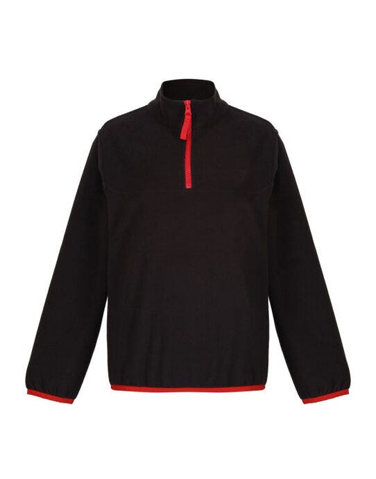 Regatta Junior Micro Fleece Half Zip - Black/Classic Red