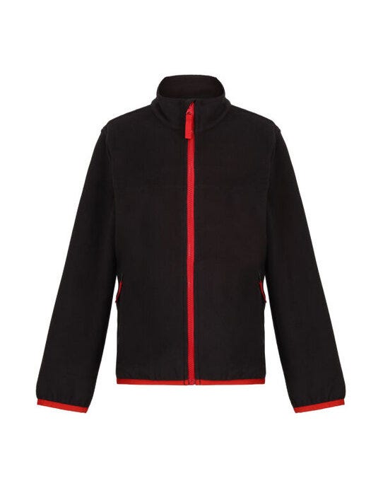 Regatta Junior Full Zip Microfleece - Black/Classic Red
