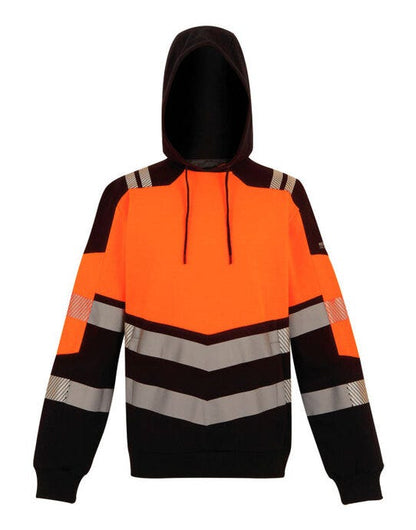 Regatta High Visibility Regatta Hi-Vis X-Pro Hoodie (Class 2) - Black/Hi-Vis Orange