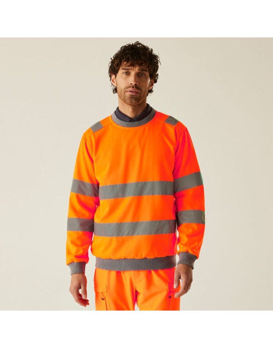 Regatta High Visibility Regatta Hi-Vis Pro Contract Crew Sweat - Hi Vis Orange