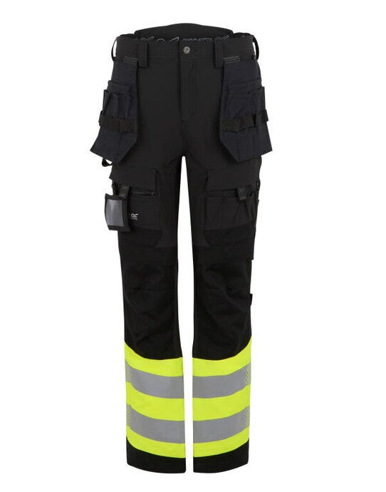 Regatta High Visibility Regatta Hi-Vis X-Pro Stretch Holster Trs - Black/Hi-Vis Yellow