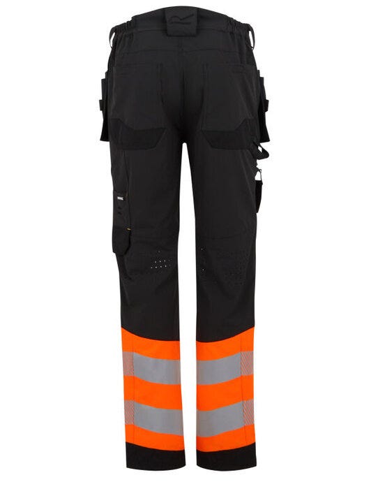 Regatta High Visibility Regatta Hi-Vis X-Pro Stretch Holster Trs - Black/Hi-Vis Orange