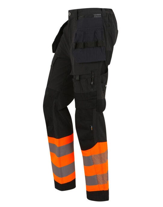 Regatta High Visibility Regatta Hi-Vis X-Pro Stretch Holster Trs - Black/Hi-Vis Orange