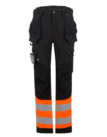Regatta High Visibility Regatta Hi-Vis X-Pro Stretch Holster Trs - Black/Hi-Vis Orange