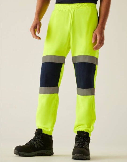 Regatta High Visibility Regatta Hi Vis Pro Two Tone Joggers - Hi-Vis Yellow/Navy