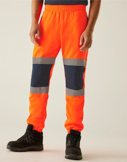 Regatta High Visibility Regatta Hi Vis Pro Two Tone Joggers - Hi Vis Orange/Navy
