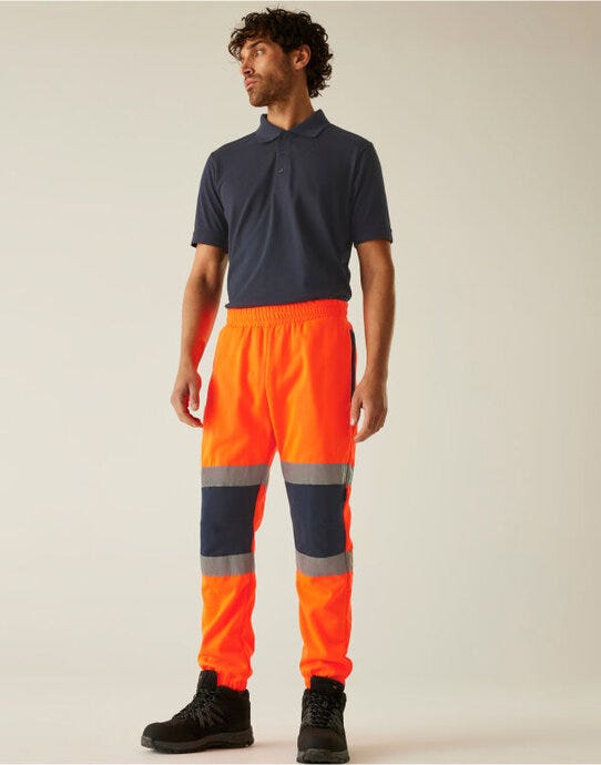 Regatta High Visibility Regatta Hi Vis Pro Two Tone Joggers - Hi Vis Orange/Navy