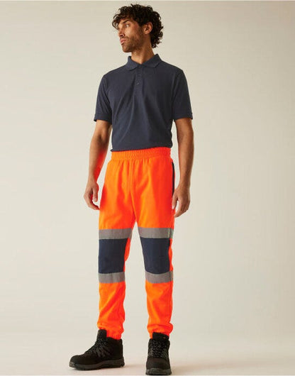 Regatta High Visibility Regatta Hi Vis Pro Two Tone Joggers - Hi Vis Orange/Navy