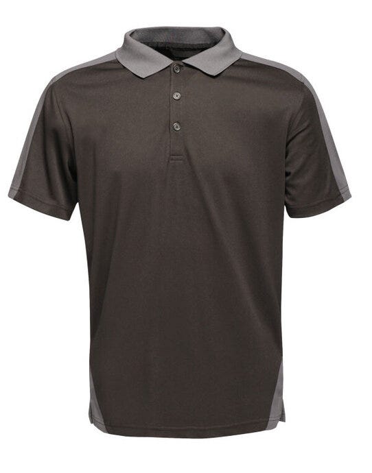 Regatta Professional Regatta Mens Contrast Wicking Polo - Black/Seal Grey