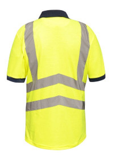 Regatta High Visibility Regatta Hi-Vis Pro Wicking Polo Shirt - Yellow/Navy