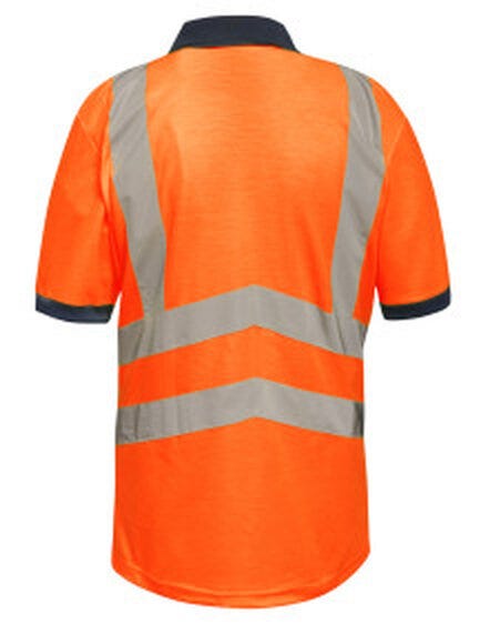 Regatta High Visibility Regatta Hi-Vis Pro Wicking Polo Shirt - Orange/Navy