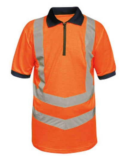 Regatta High Visibility Regatta Hi-Vis Pro Wicking Polo Shirt - Orange/Navy