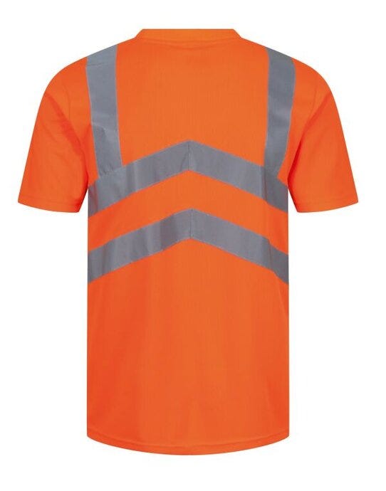 Regatta High Visibility Regatta Hi Vis Pro Short Sleeve T-Shirt - Hi Vis Orange/Navy
