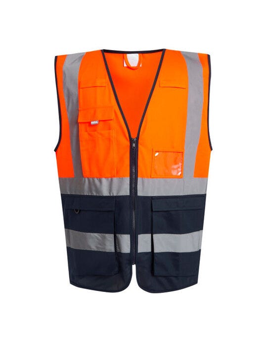 Regatta High Visibility Regatta Pro Hi Vis Executive Vest - Hi Vis Orange/Navy