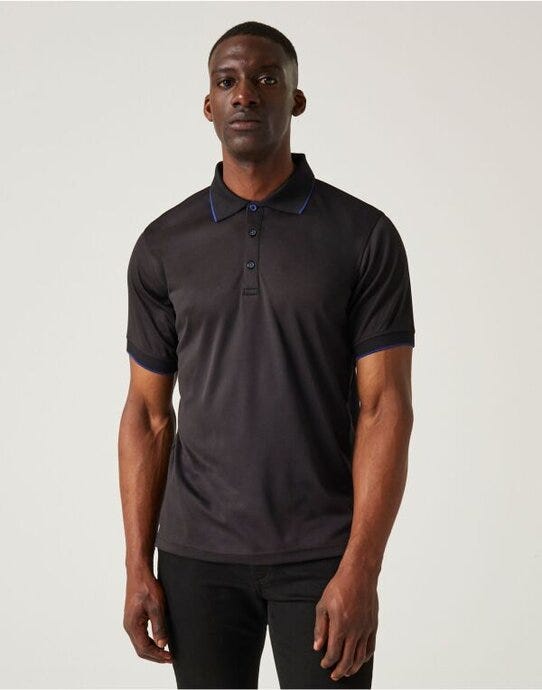 Regatta Professional Regatta Navigate Short Sleeve Polo - Black/New Royal