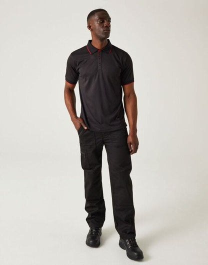 Regatta Professional Regatta Navigate Short Sleeve Polo - Black/Classic Red