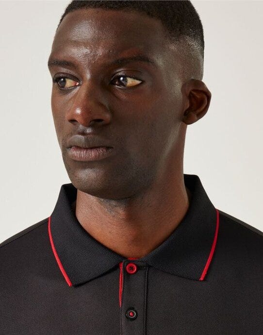 Regatta Professional Regatta Navigate Short Sleeve Polo - Black/Classic Red