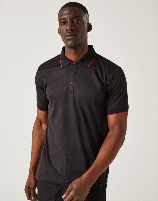 Regatta Professional Regatta Navigate Short Sleeve Polo - Black/Classic Red