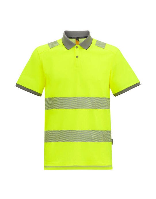 Regatta High Visibility Regatta Hi-Vis Pro Comfort Polycot Polo - Black/Hi-Vis Yellow