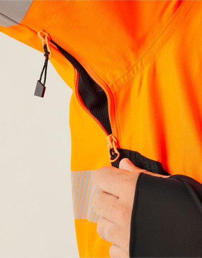Regatta High Visibility Regatta Hi-Vis X-Pro Wproof Shell Jacket - Black/Hi-Vis Orange