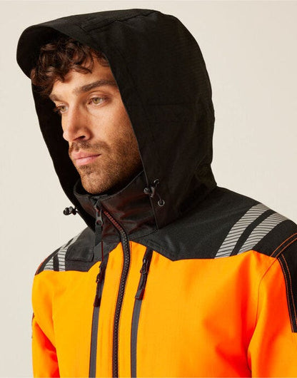Regatta High Visibility Regatta Hi-Vis X-Pro Wproof Shell Jacket - Black/Hi-Vis Orange
