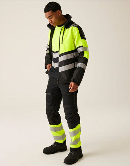 Regatta High Visibility Regatta Hi-Vis X-Pro Wproof Shell Jacket - Black/Hi-Vis Yellow
