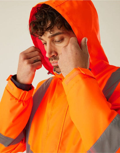 Regatta High Visibility Regatta Pro Contract Dover Parka - Hi Vis Orange