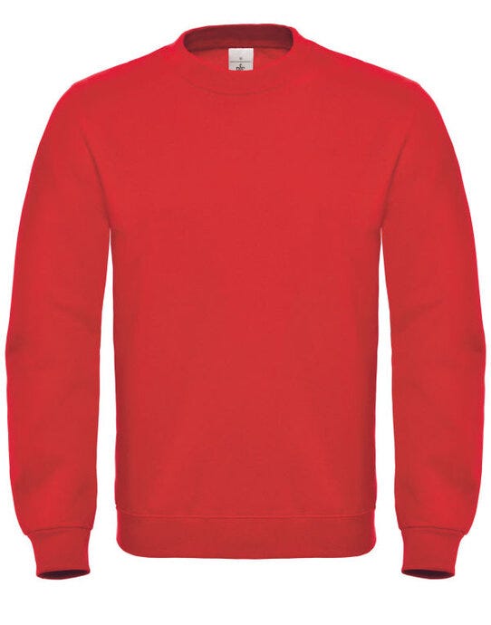 B&C ID.002 Cotton Rich Sweatshirt - Red