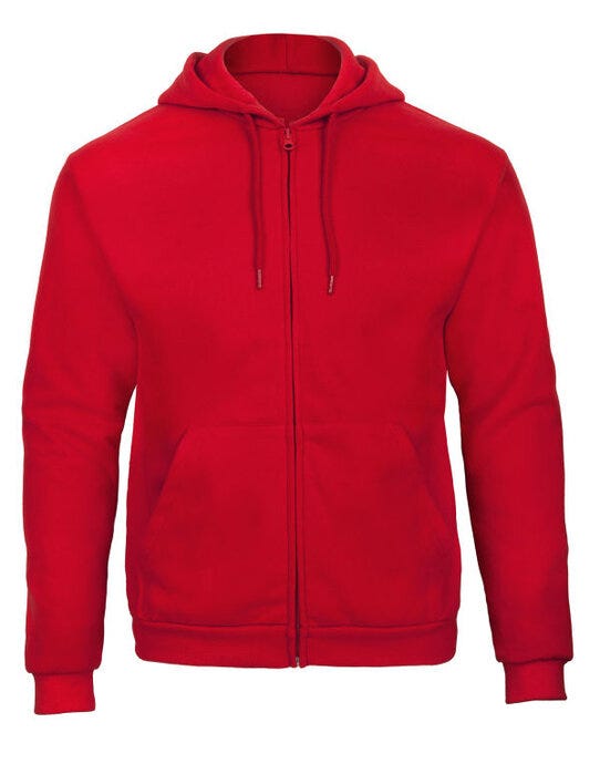 B&C Unisex ID.205 50/50 Hood FZ Sweat - Red