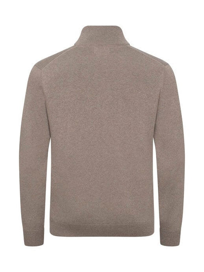 Cutter & Buck C&B Oakville Half Zip Sweater - Nougat Melange