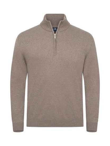Cutter & Buck C&B Oakville Half Zip Sweater - Nougat Melange