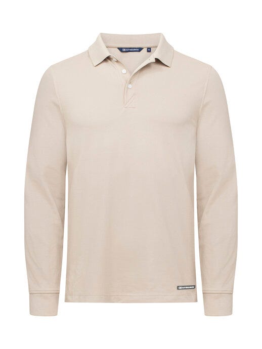 Cutter & Buck C&B Advantage Long Sleeve Polo - Beige