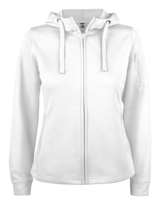 Clique Ladies Basic Active FZ Hoody - White