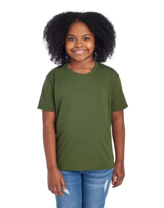 Jerzees Eco Youth Premium Organic T - Military Green