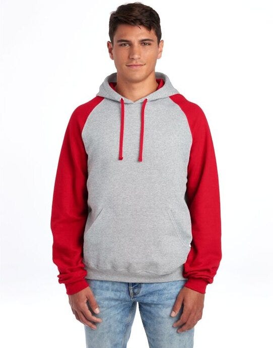 Jerzees NuBlend® Colour-Block Hood - Oxford/ True Red