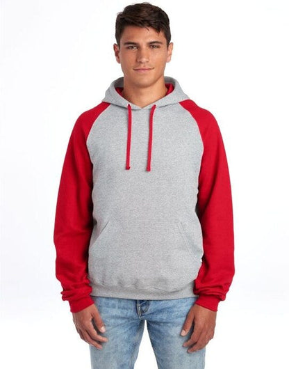 Jerzees NuBlend® Colour-Block Hood - Oxford/ True Red