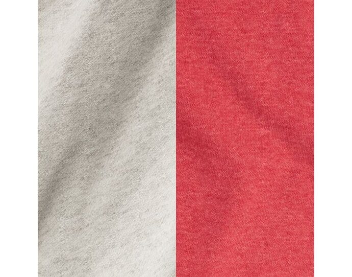 Jerzees NuBlend® Varsity Col-Block Hood - Oatmeal Heather/ Fiery Red Heather