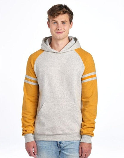 Jerzees NuBlend® Varsity Col-Block Hood - Oatmeal Heather/Mustard Heather