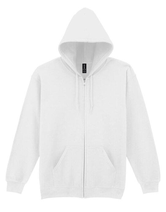 Gildan Heavy Blend Adult Zip Hood Sweat - White
