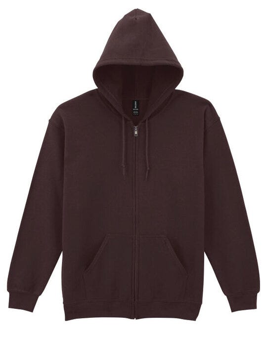 Gildan Heavy Blend Adult Zip Hood Sweat - Dark Chocolate