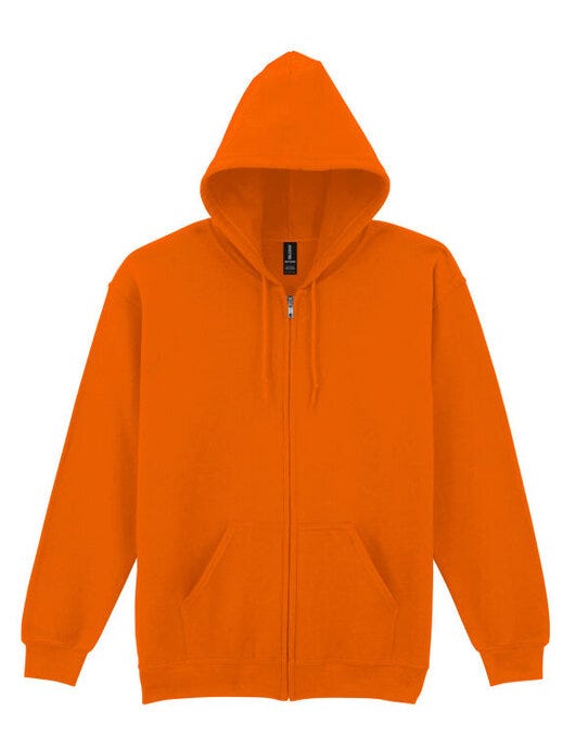 Gildan Heavy Blend Adult Zip Hood Sweat - Safety Orange