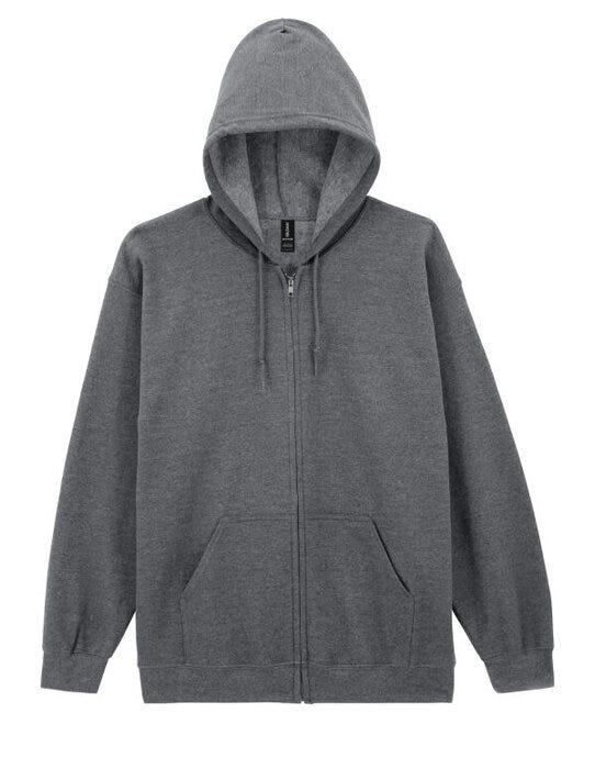 Gildan Heavy Blend Adult Zip Hood Sweat - Graphite Heather