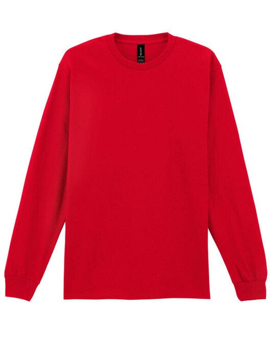 Gildan Ultra Cotton Adult L/Sleeve Tee - Red