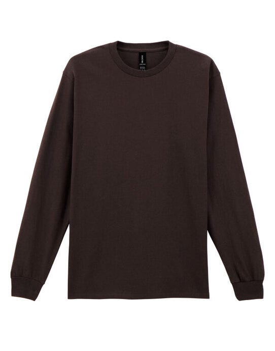 Gildan Ultra Cotton Adult L/Sleeve Tee - Dark Chocolate