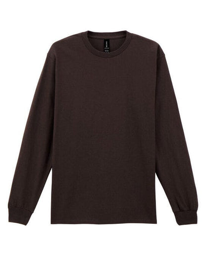 Gildan Ultra Cotton Adult L/Sleeve Tee - Dark Chocolate