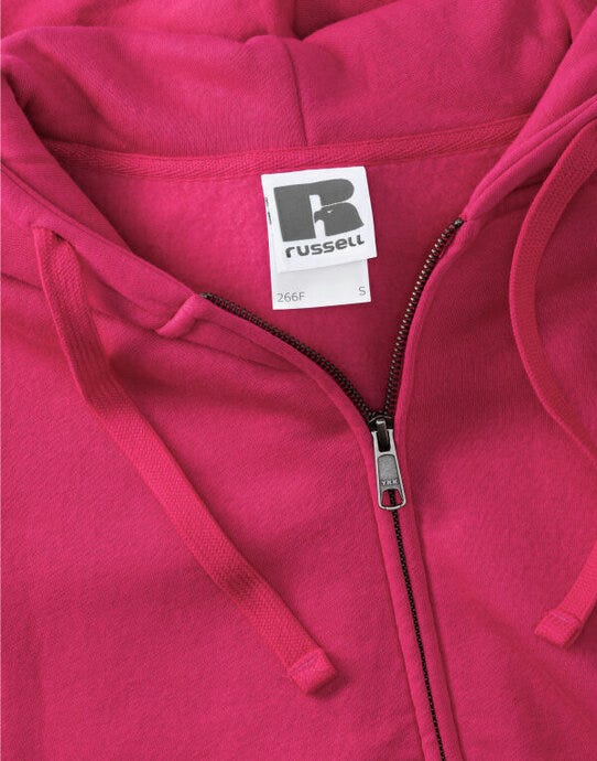 Russell Athletic Russell Ladies Authentic Zipped Hood Jkt - Fuchsia