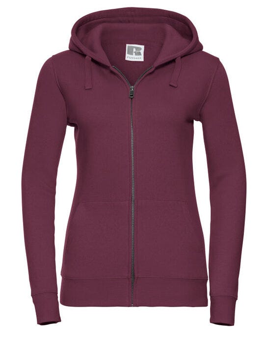 Russell Athletic Russell Ladies Authentic Zipped Hood Jkt - Burgundy