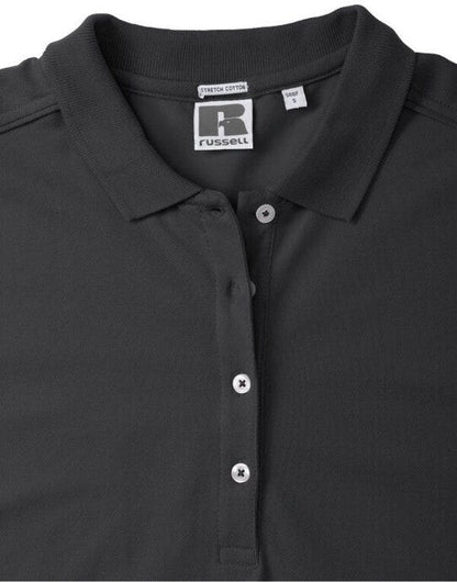 Russell Athletic Russell Ladies Fitted Stretch Polo - Black